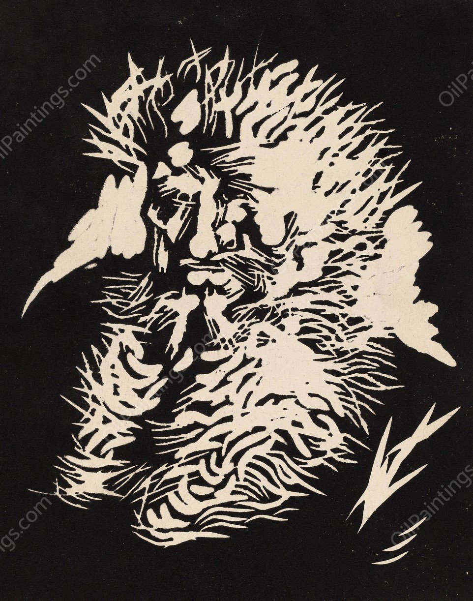 Bartiger Mann  by Wilhelm Morgner - Hand-Painted Oil Painting Reproduction