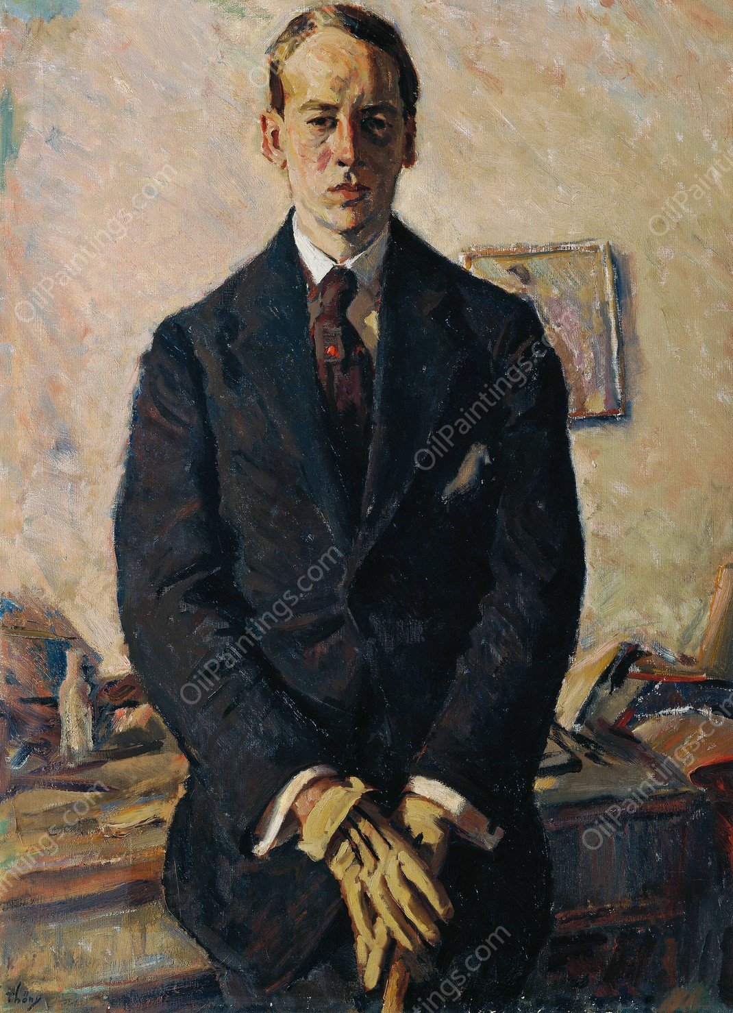 Der Maler Julius Fehr  by Wilhelm Thony - Hand-Painted Oil Painting Reproduction