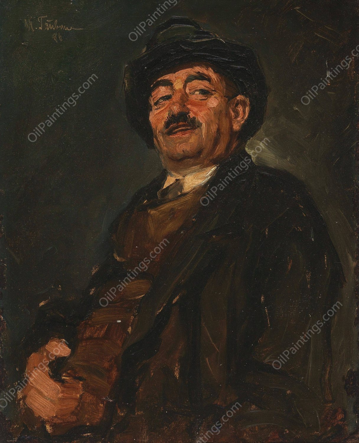 Camille lachend by Wilhelm Trubner - Hand-Painted Oil Painting Reproduction