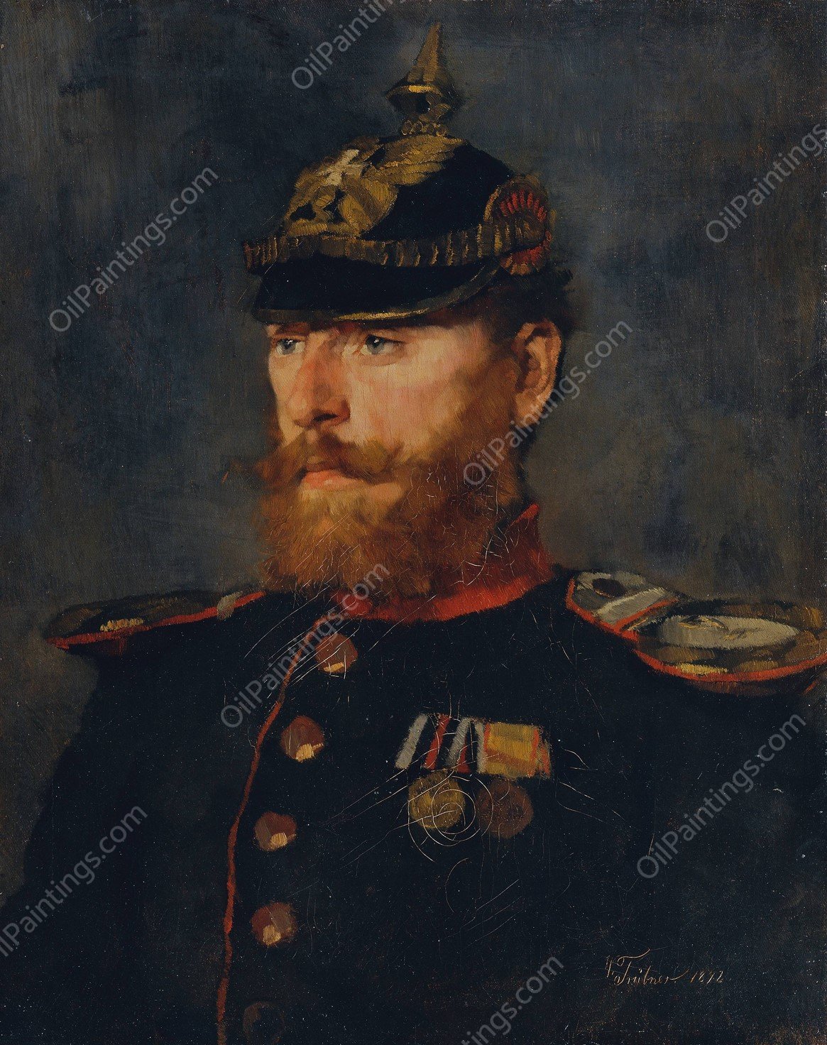 Landwehroffizier  by Wilhelm Trubner - Hand-Painted Oil Painting Reproduction