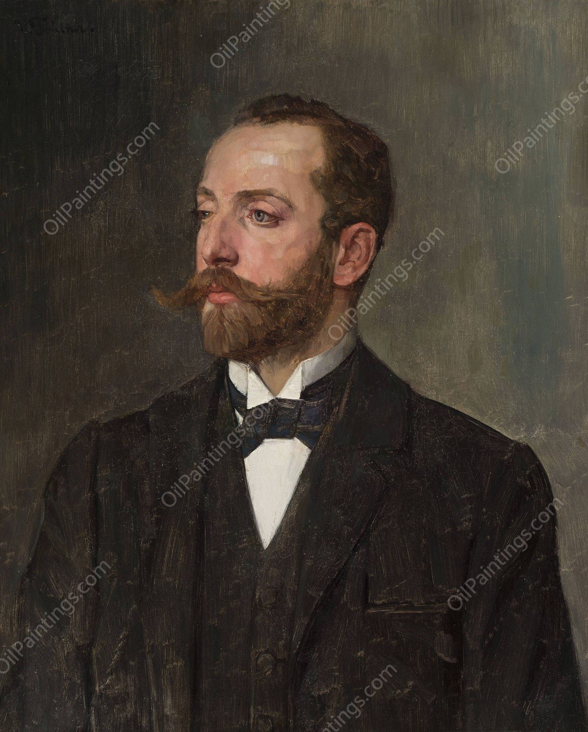 Portrait of a man by Wilhelm Trubner - Hand-Painted Oil Painting Reproduction