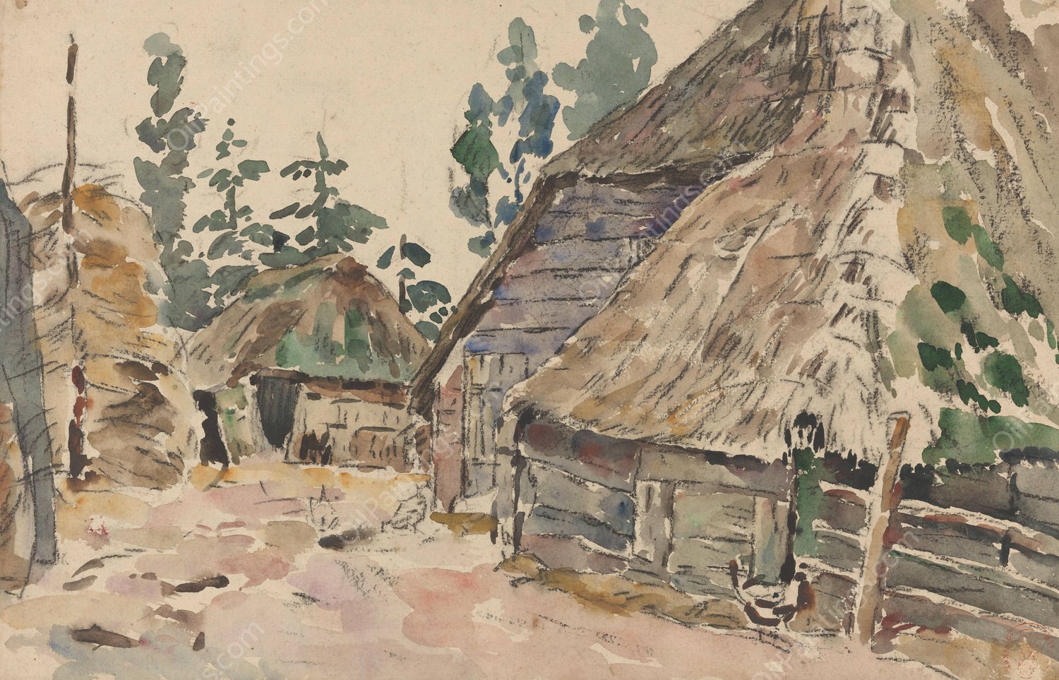 Boerenerf  by Wilhelmus Johannes Steenhoff - Hand-Painted Oil Painting Reproduction