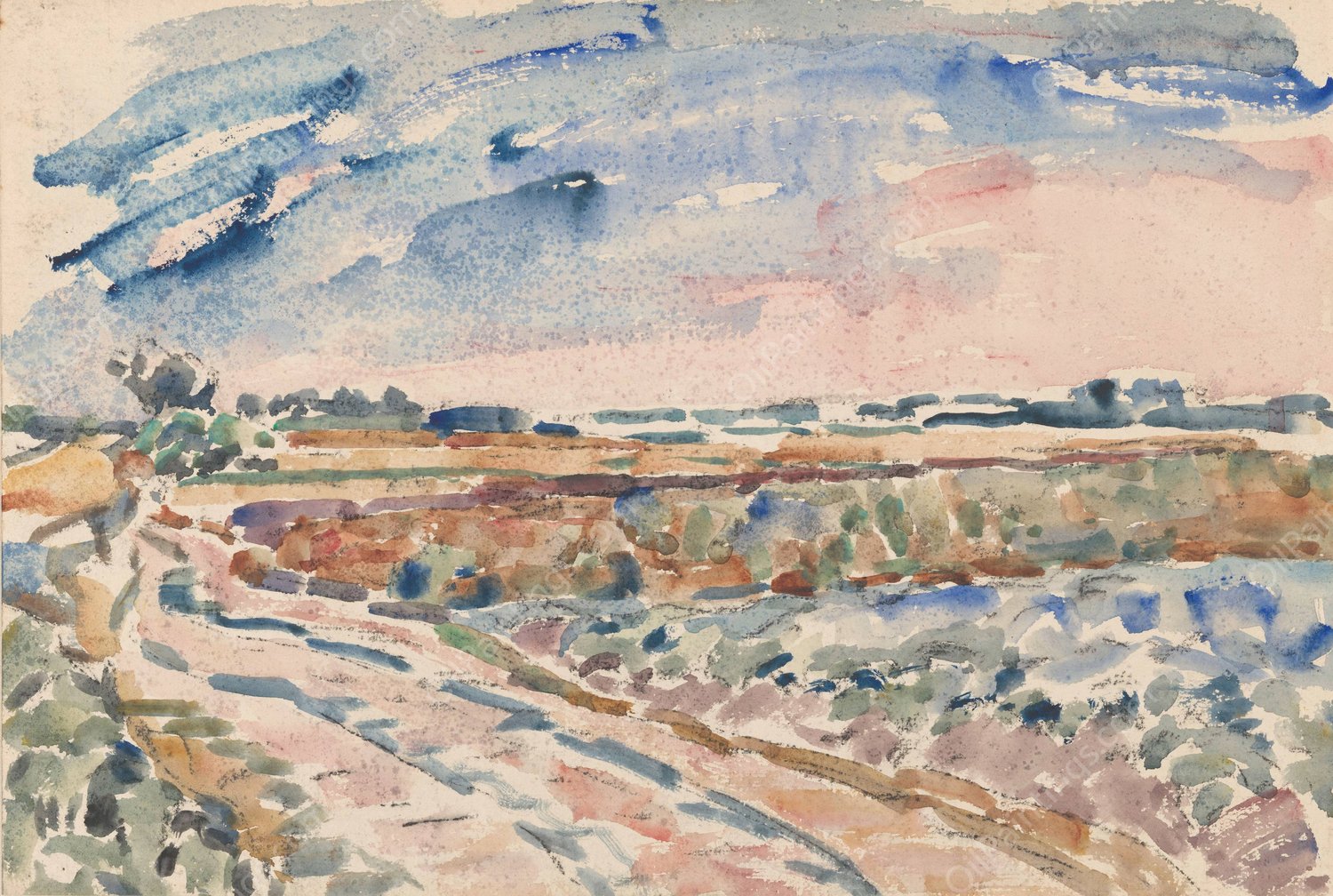 Weg door landschap  by Wilhelmus Johannes Steenhoff - Hand-Painted Oil Painting Reproduction