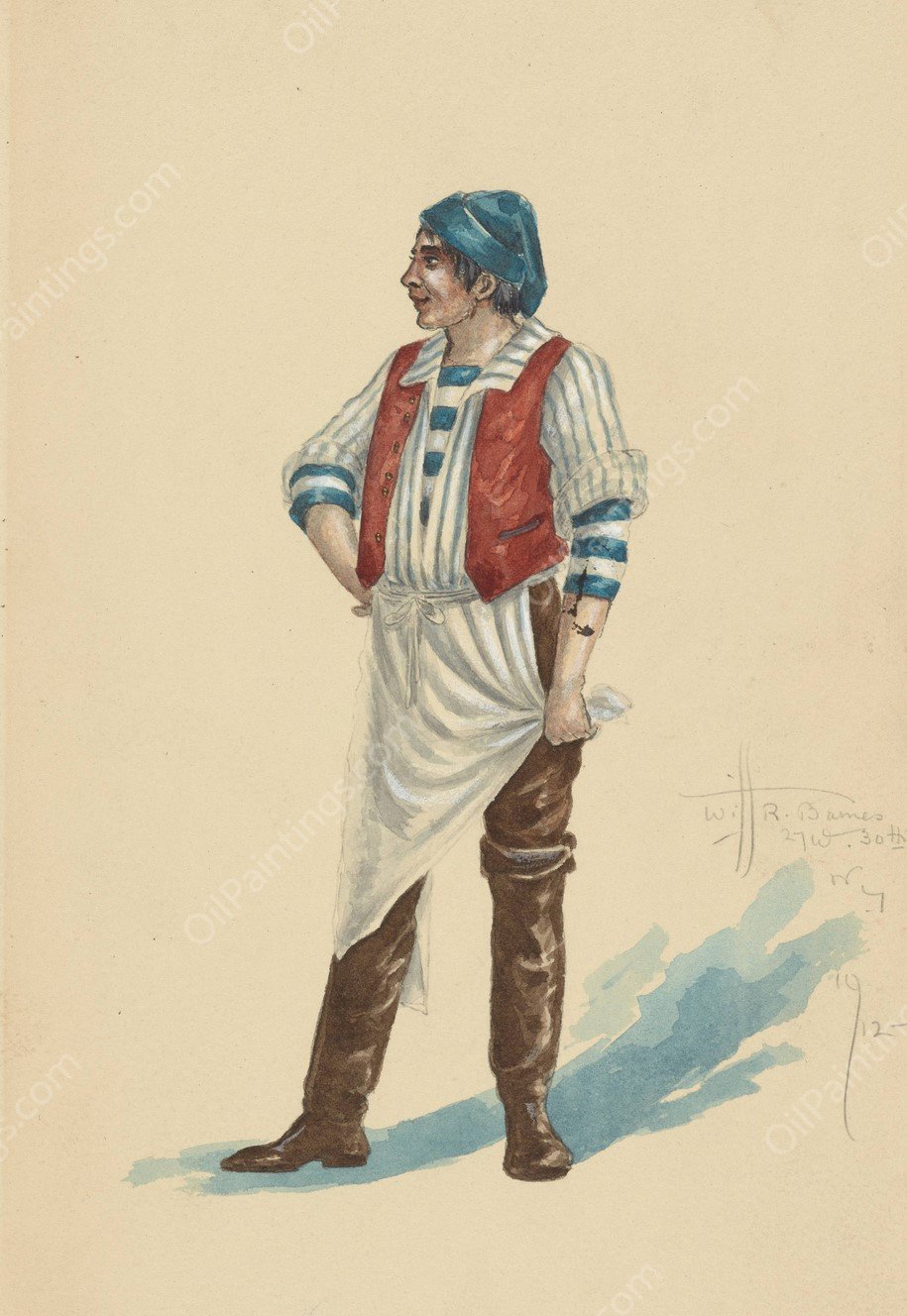 1-Dan Riordan  by Will R. Barnes - Hand-Painted Oil Painting Reproduction