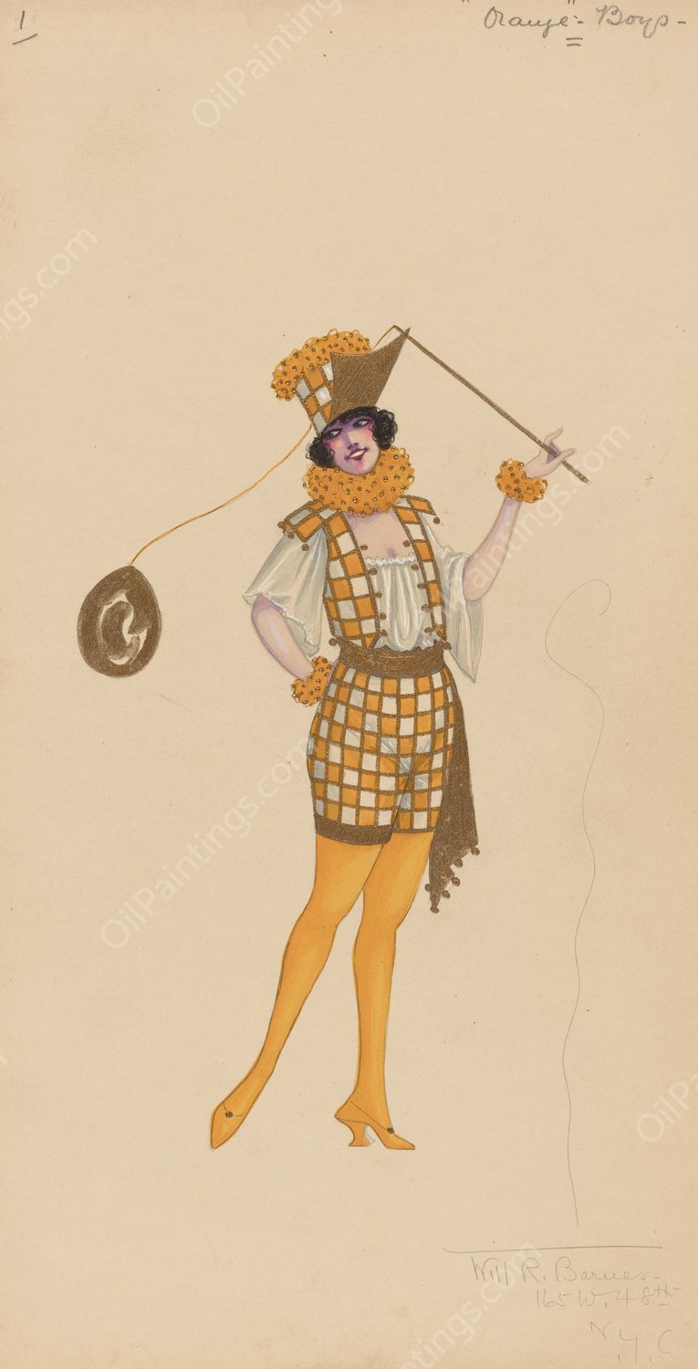 1-Orange-Boys  by Will R. Barnes - Hand-Painted Oil Painting Reproduction