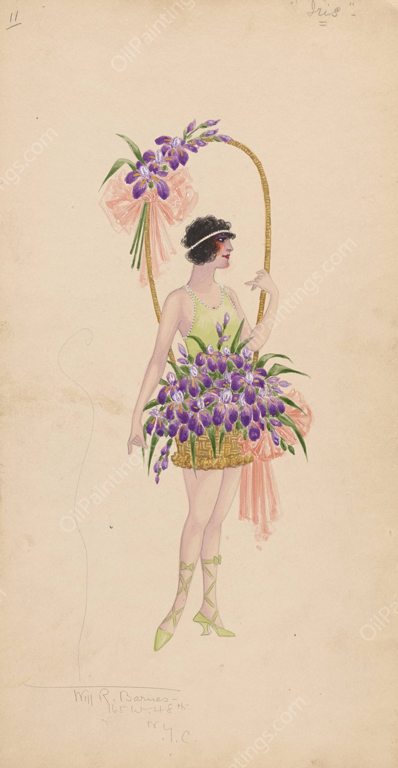 11-Iris  by Will R. Barnes - Hand-Painted Oil Painting Reproduction
