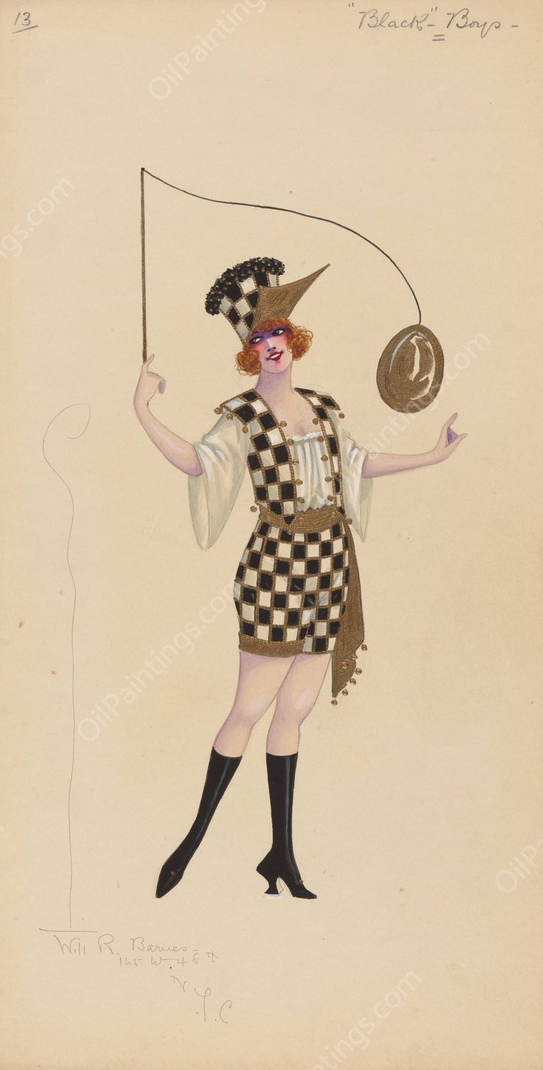 13-Black-Boys  by Will R. Barnes - Hand-Painted Oil Painting Reproduction