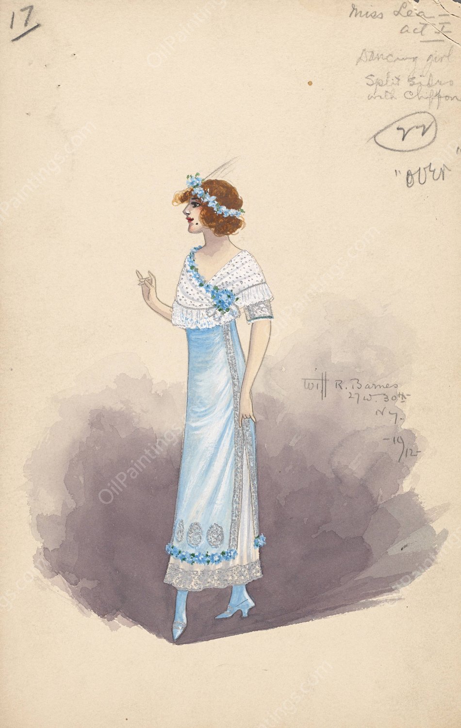 17-Miss Lena-Act I  by Will R. Barnes - Hand-Painted Oil Painting Reproduction