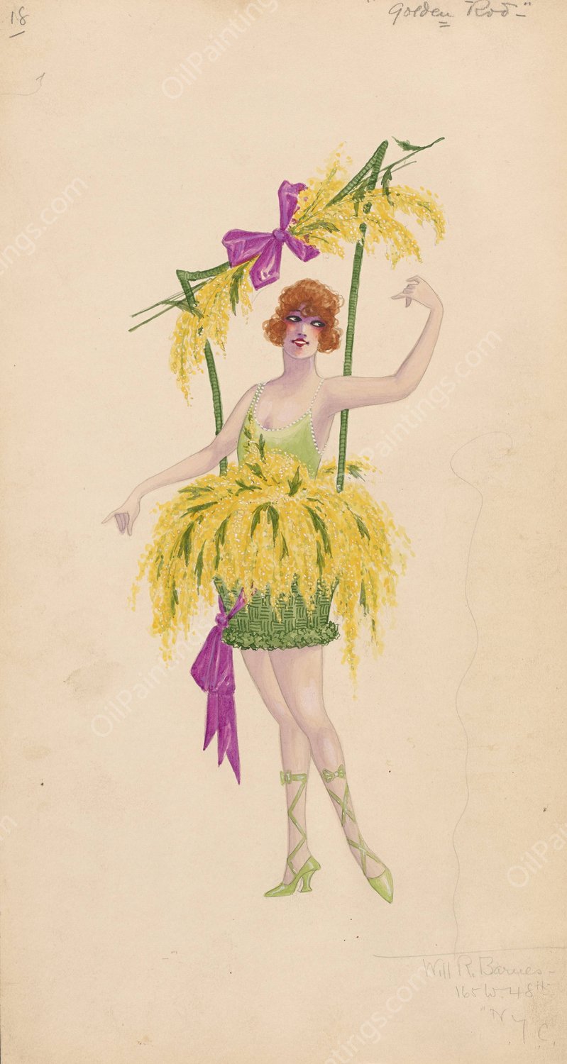 18-Golden Rod  by Will R. Barnes - Hand-Painted Oil Painting Reproduction