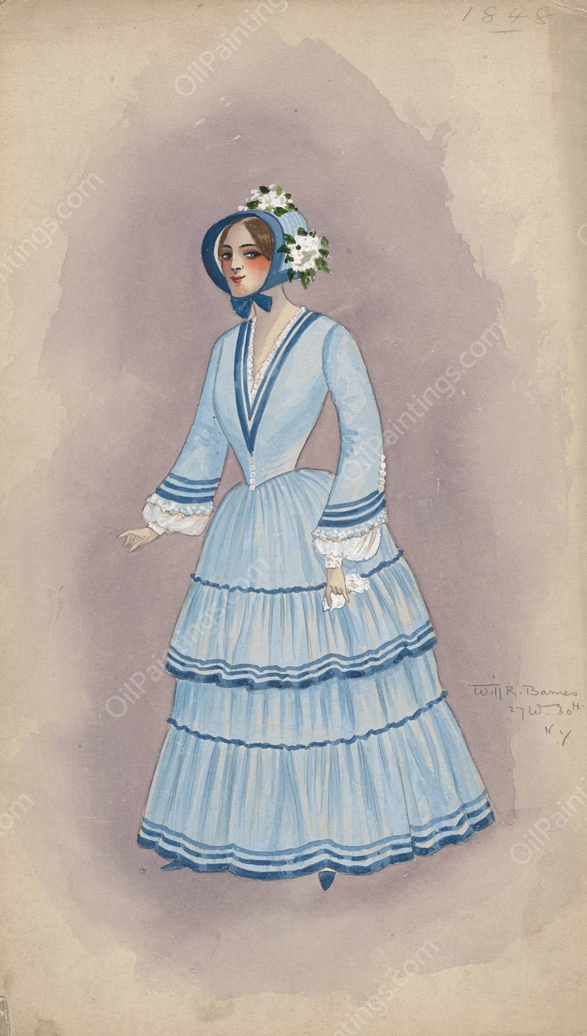 1848 by Will R. Barnes - Hand-Painted Oil Painting Reproduction