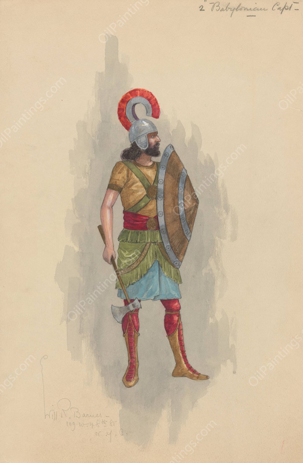 2 Babylonian Capt.  by Will R. Barnes - Hand-Painted Oil Painting Reproduction
