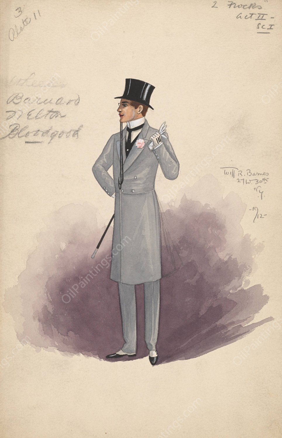 2 Frocks-Act II-Scene I  by Will R. Barnes - Hand-Painted Oil Painting Reproduction