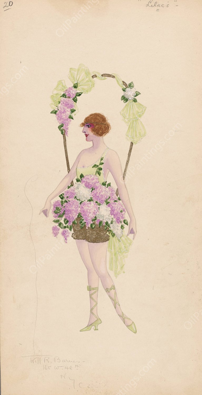 20-Lilacs  by Will R. Barnes - Hand-Painted Oil Painting Reproduction