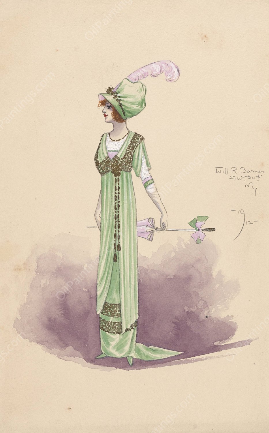 2nd Customer-Act II-Scene I  by Will R. Barnes - Hand-Painted Oil Painting Reproduction