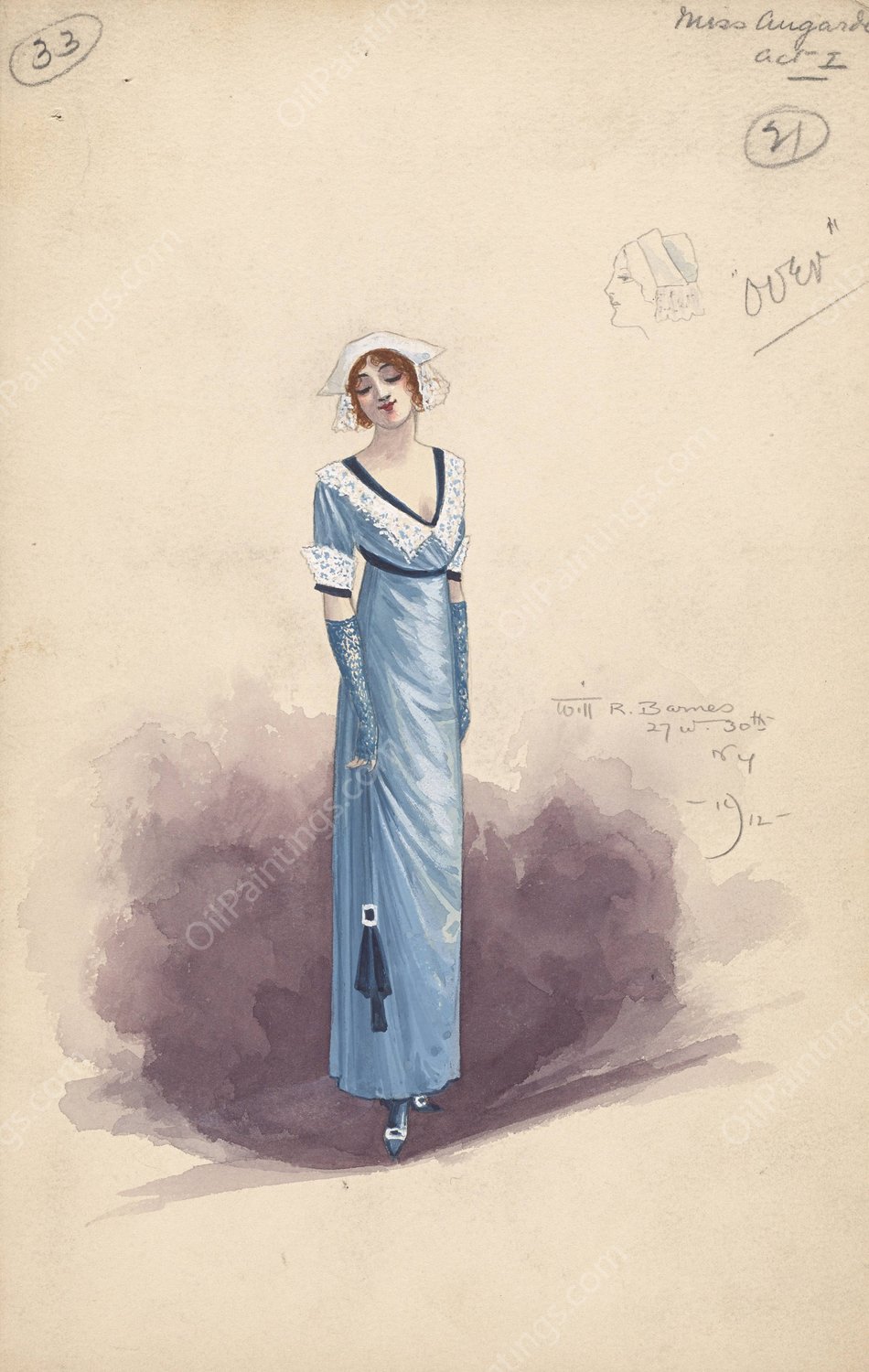 33-Miss Augarde-Act I  by Will R. Barnes - Hand-Painted Oil Painting Reproduction