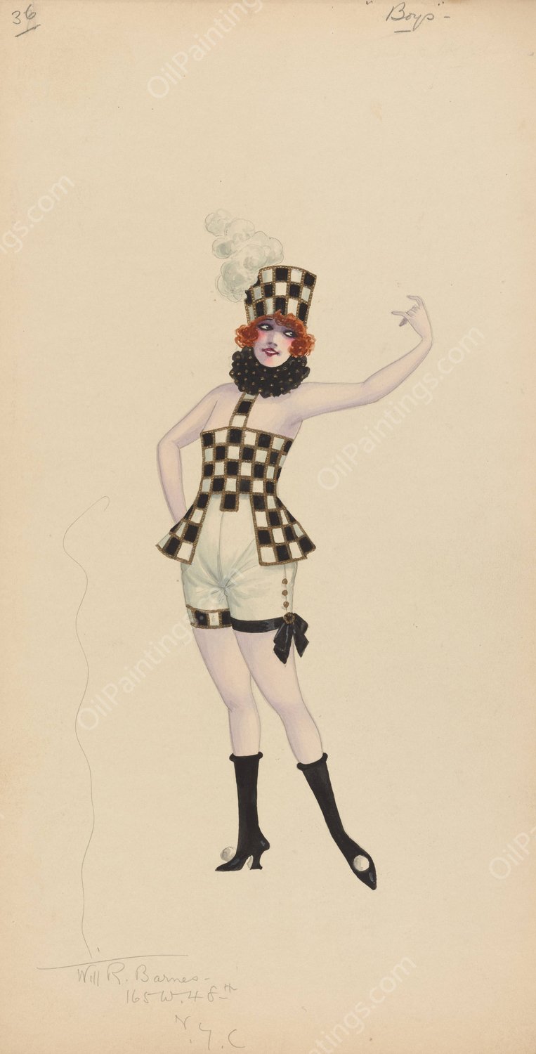 36-Boys  by Will R. Barnes - Hand-Painted Oil Painting Reproduction