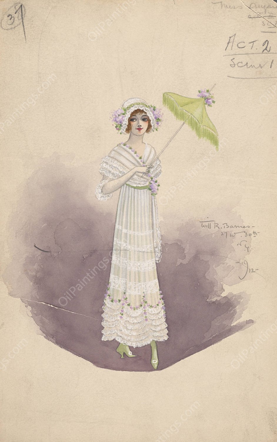 37-Miss Augarde-Act II  by Will R. Barnes - Hand-Painted Oil Painting Reproduction