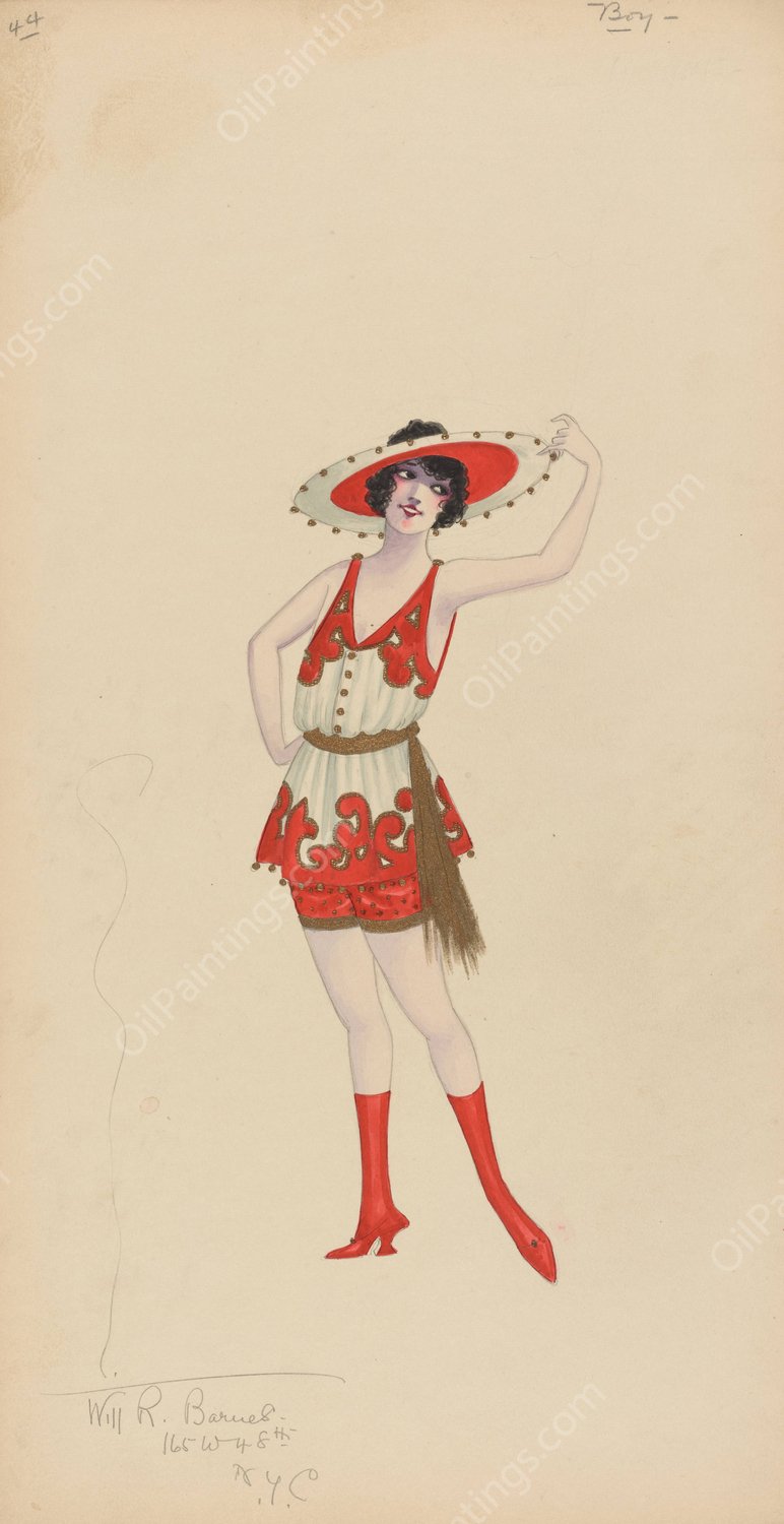 44-Boy  by Will R. Barnes - Hand-Painted Oil Painting Reproduction