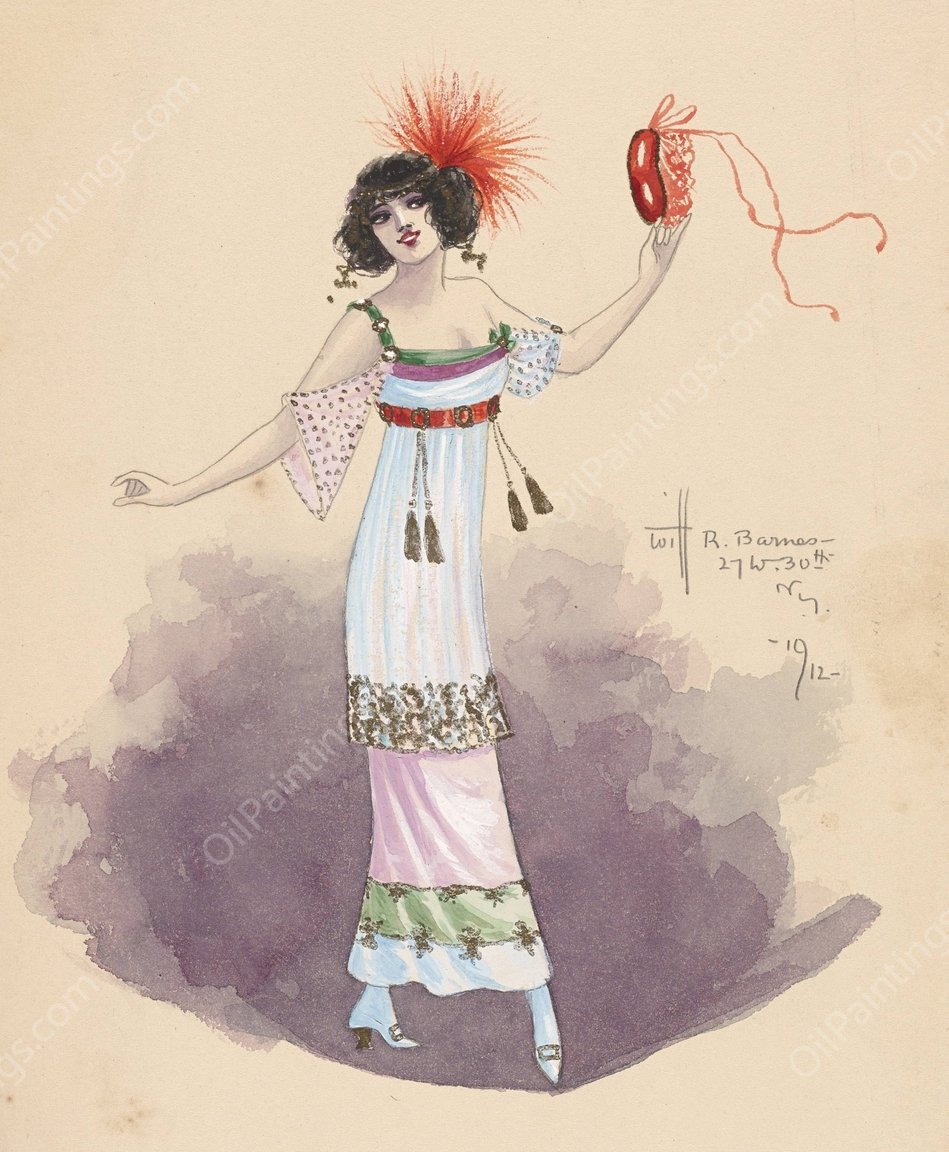 5th Folies Girl-Act I  by Will R. Barnes - Hand-Painted Oil Painting Reproduction