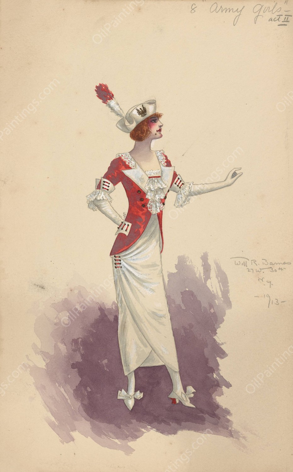 8 Army Girls-Act II  by Will R. Barnes - Hand-Painted Oil Painting Reproduction