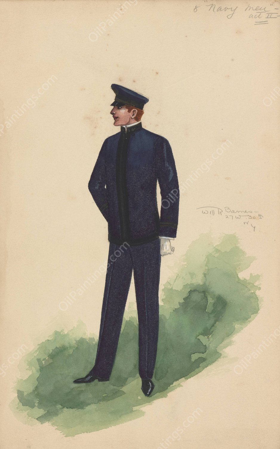 8 Navy Men-Act II  by Will R. Barnes - Hand-Painted Oil Painting Reproduction