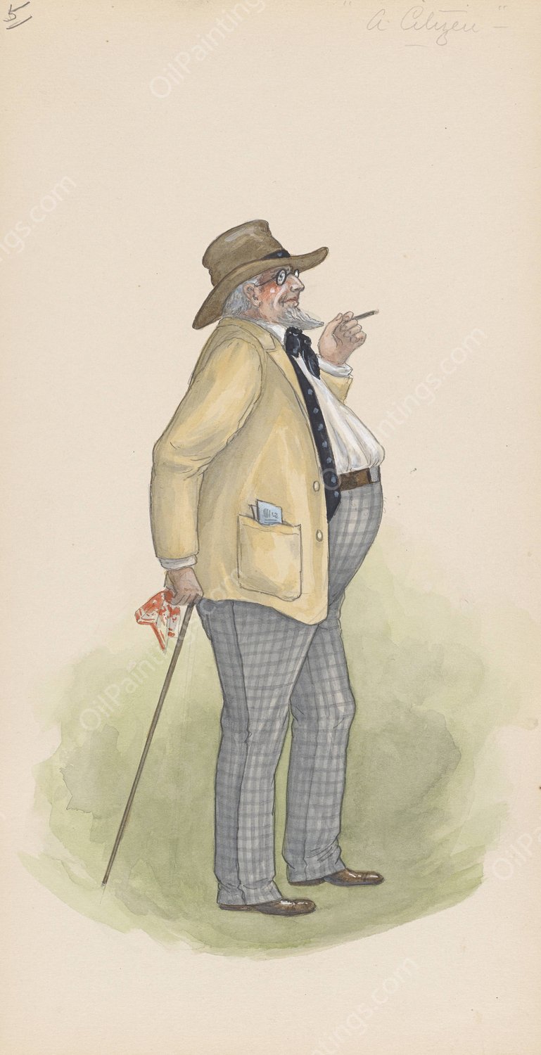 A Citizen  by Will R. Barnes - Hand-Painted Oil Painting Reproduction