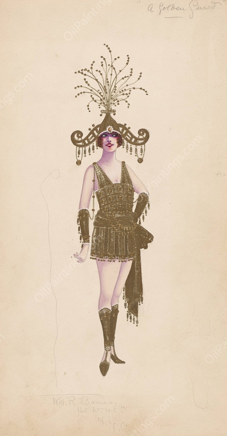 A Golden Guard  by Will R. Barnes - Hand-Painted Oil Painting Reproduction