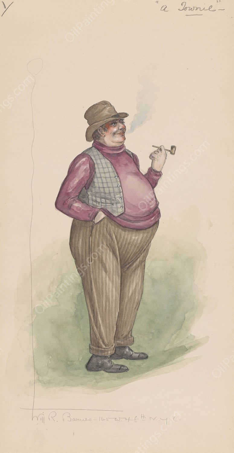 A Townie  by Will R. Barnes - Hand-Painted Oil Painting Reproduction