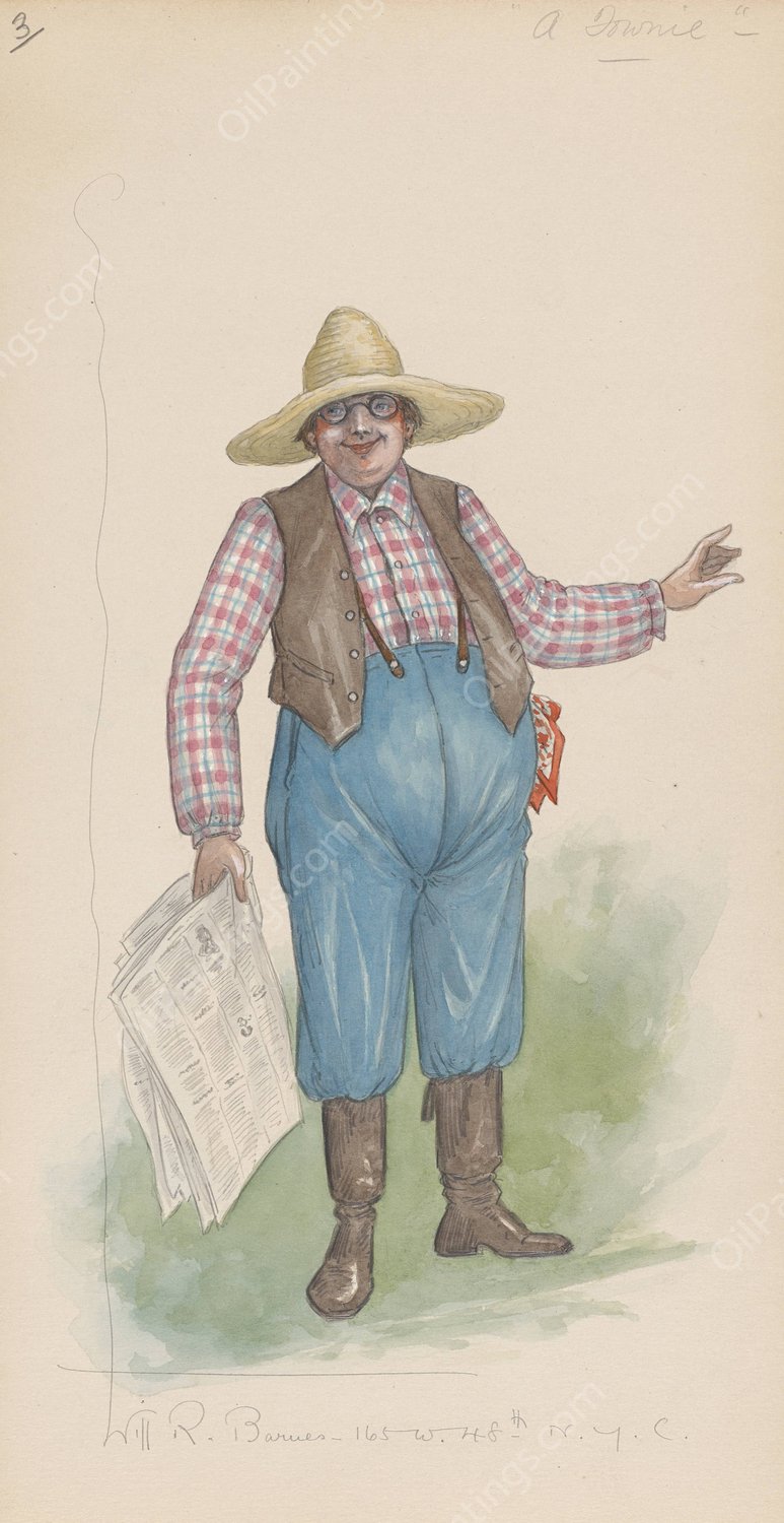 A Townie  by Will R. Barnes - Hand-Painted Oil Painting Reproduction