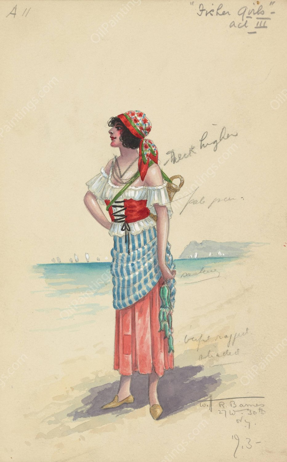 A11-Fisher Girls-Act III  by Will R. Barnes - Hand-Painted Oil Painting Reproduction