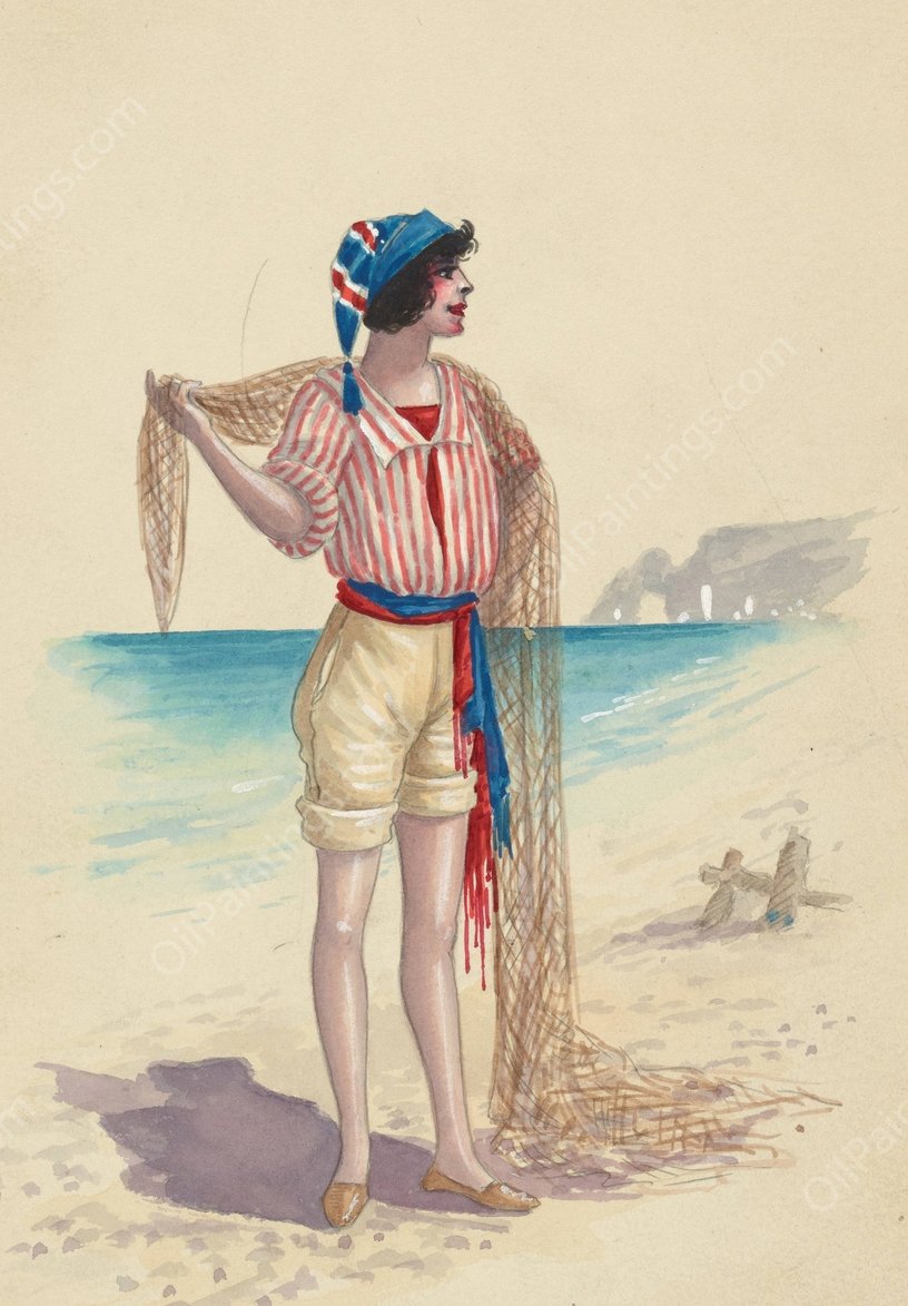 A13-Fisher Boys-Act III  by Will R. Barnes - Hand-Painted Oil Painting Reproduction