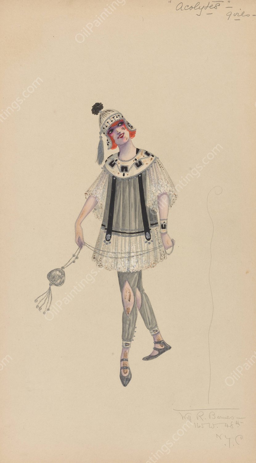 Acolytes-Girls  by Will R. Barnes - Hand-Painted Oil Painting Reproduction