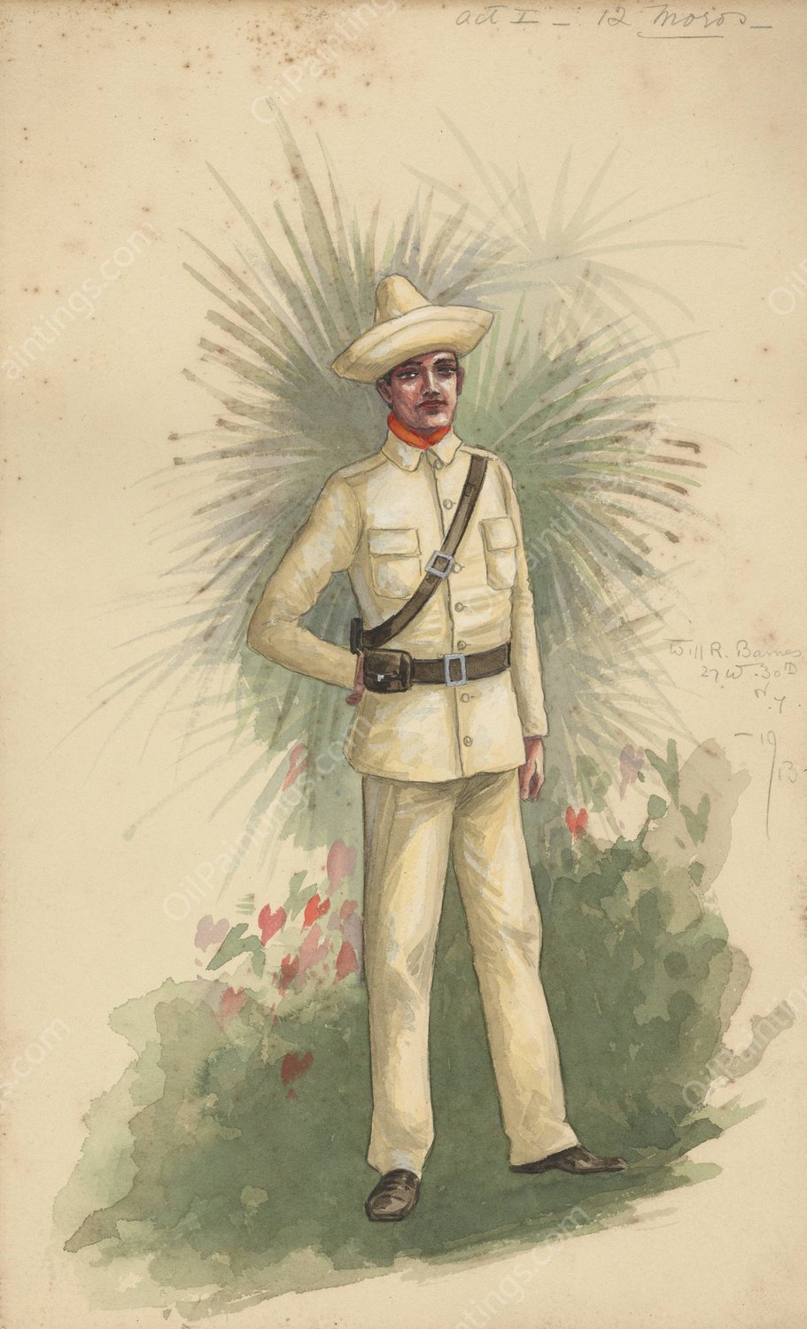 Act I-12 Moros  by Will R. Barnes - Hand-Painted Oil Painting Reproduction