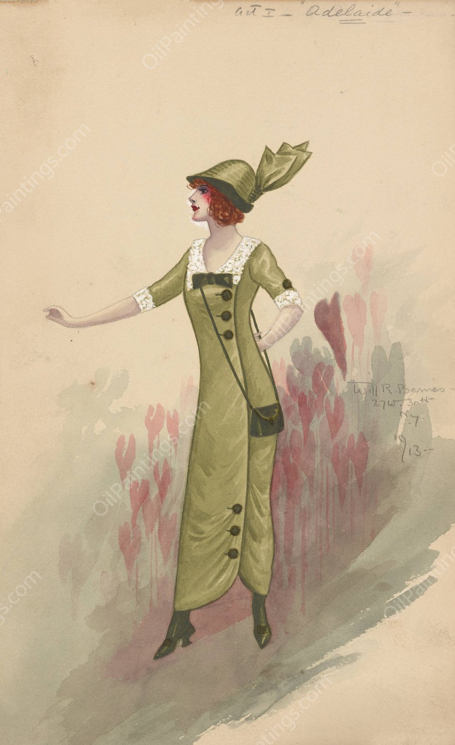 Act I-Adelaide  by Will R. Barnes - Hand-Painted Oil Painting Reproduction