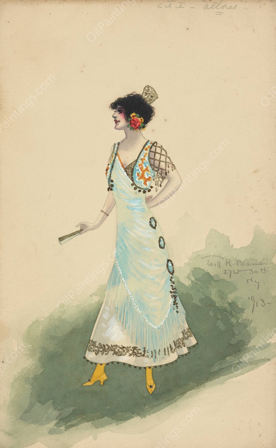 Act I-Allores  by Will R. Barnes - Hand-Painted Oil Painting Reproduction