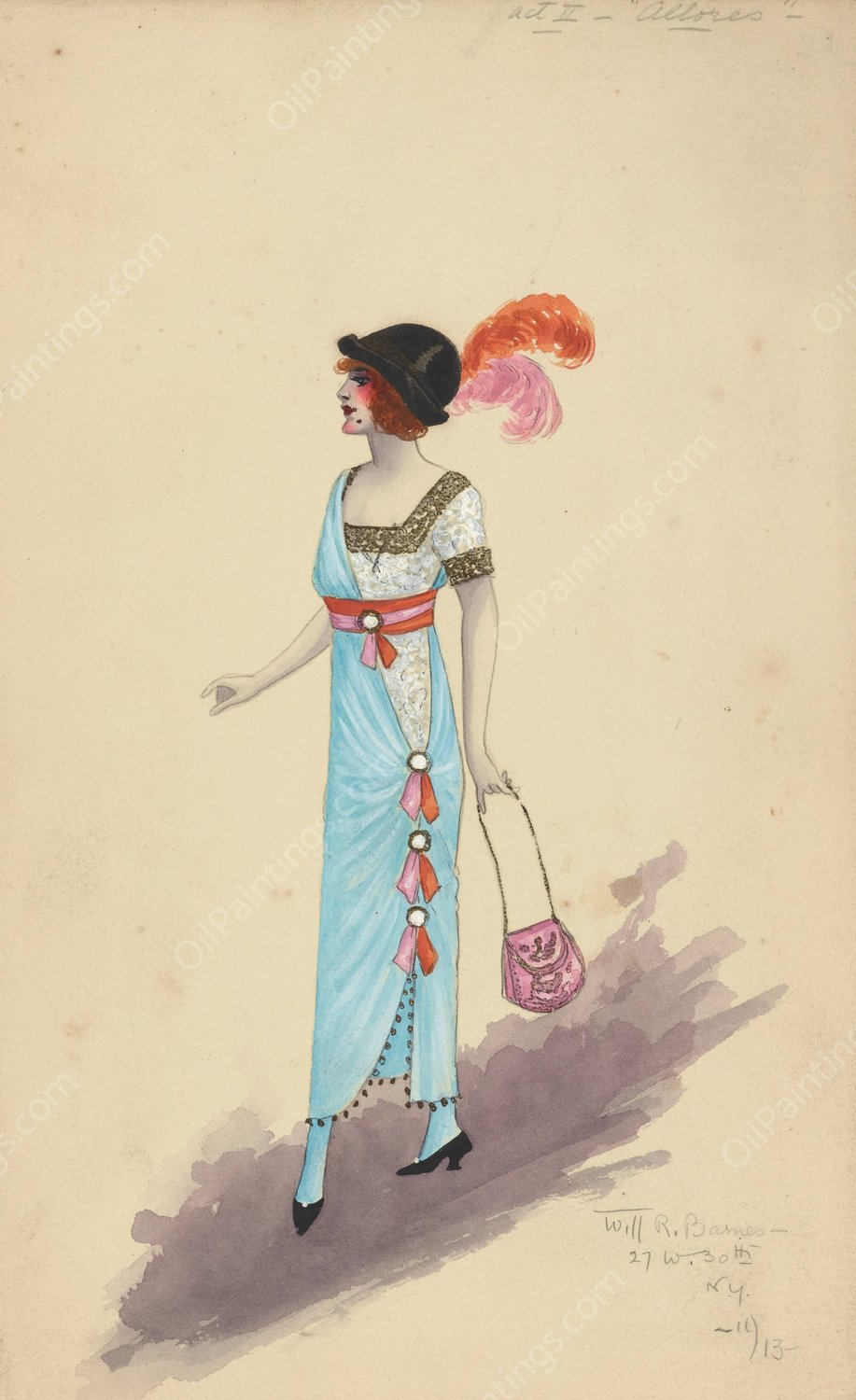 Act I-Allores  by Will R. Barnes - Hand-Painted Oil Painting Reproduction