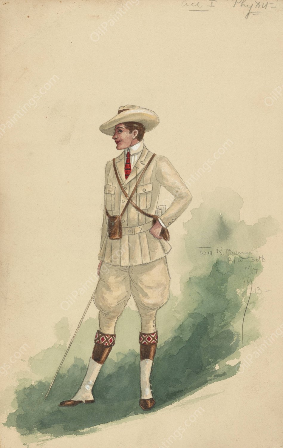 Act I-Phyton  by Will R. Barnes - Hand-Painted Oil Painting Reproduction