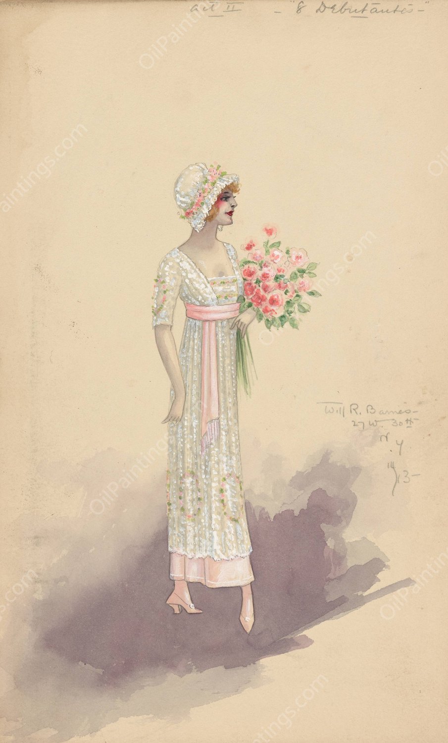 Act II-8 Debutantes  by Will R. Barnes - Hand-Painted Oil Painting Reproduction