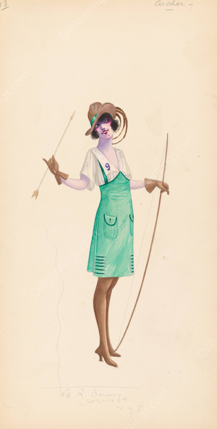 Archer, 13  by Will R. Barnes - Hand-Painted Oil Painting Reproduction