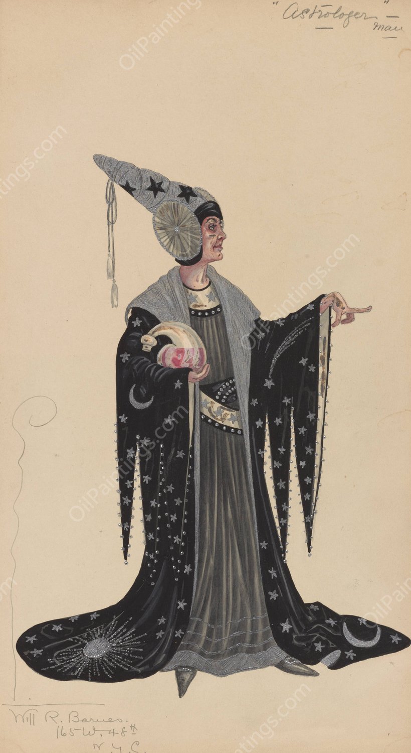 Astrologer-Man  by Will R. Barnes - Hand-Painted Oil Painting Reproduction