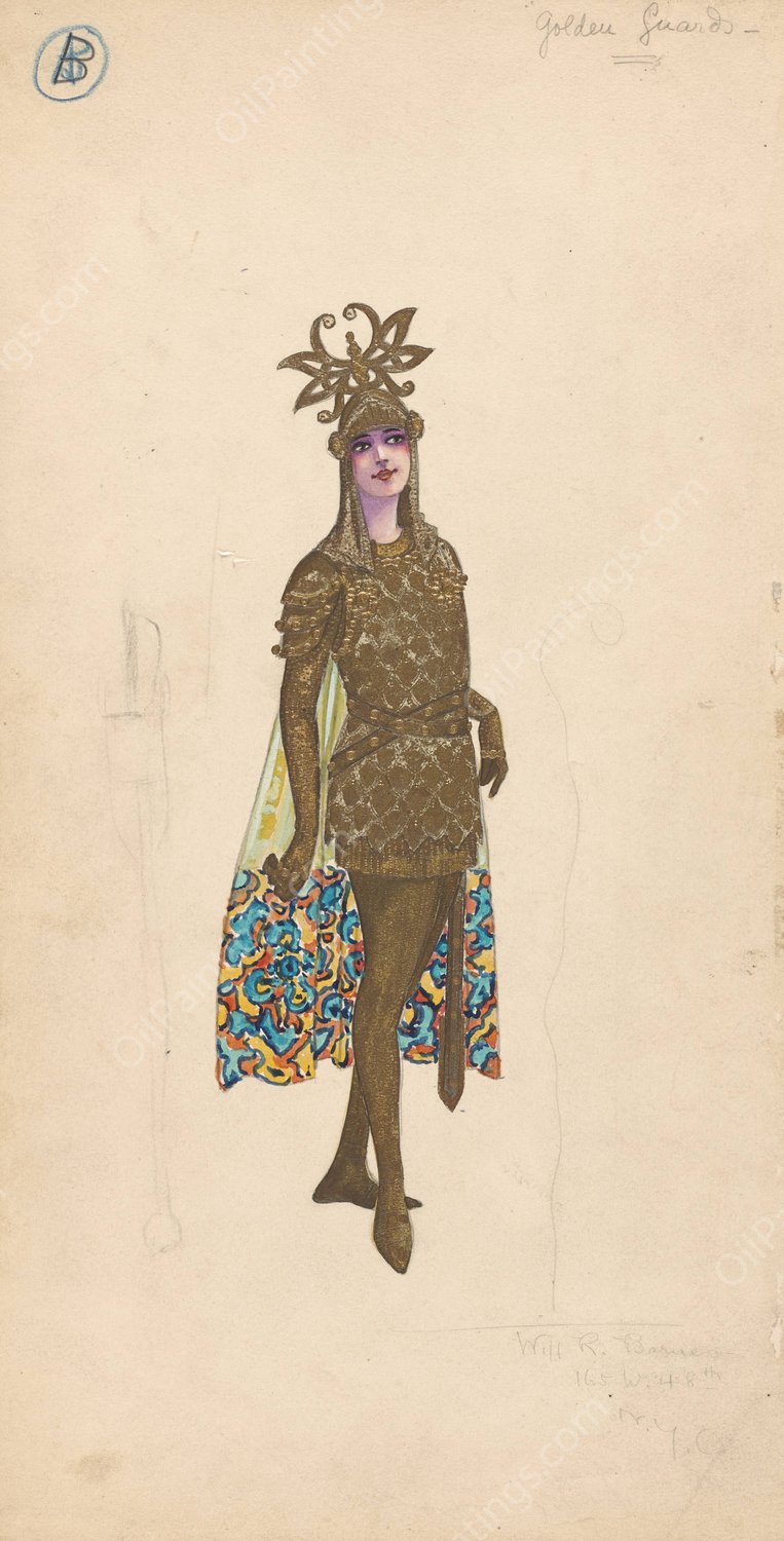 B-Golden Guards  by Will R. Barnes - Hand-Painted Oil Painting Reproduction