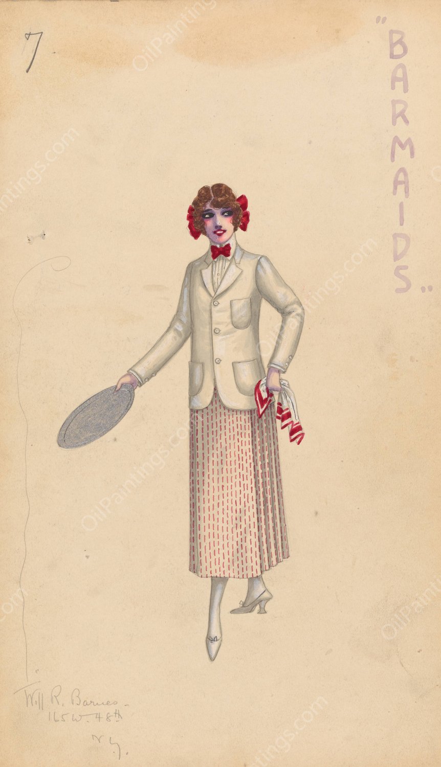 Barmaids, 7  by Will R. Barnes - Hand-Painted Oil Painting Reproduction