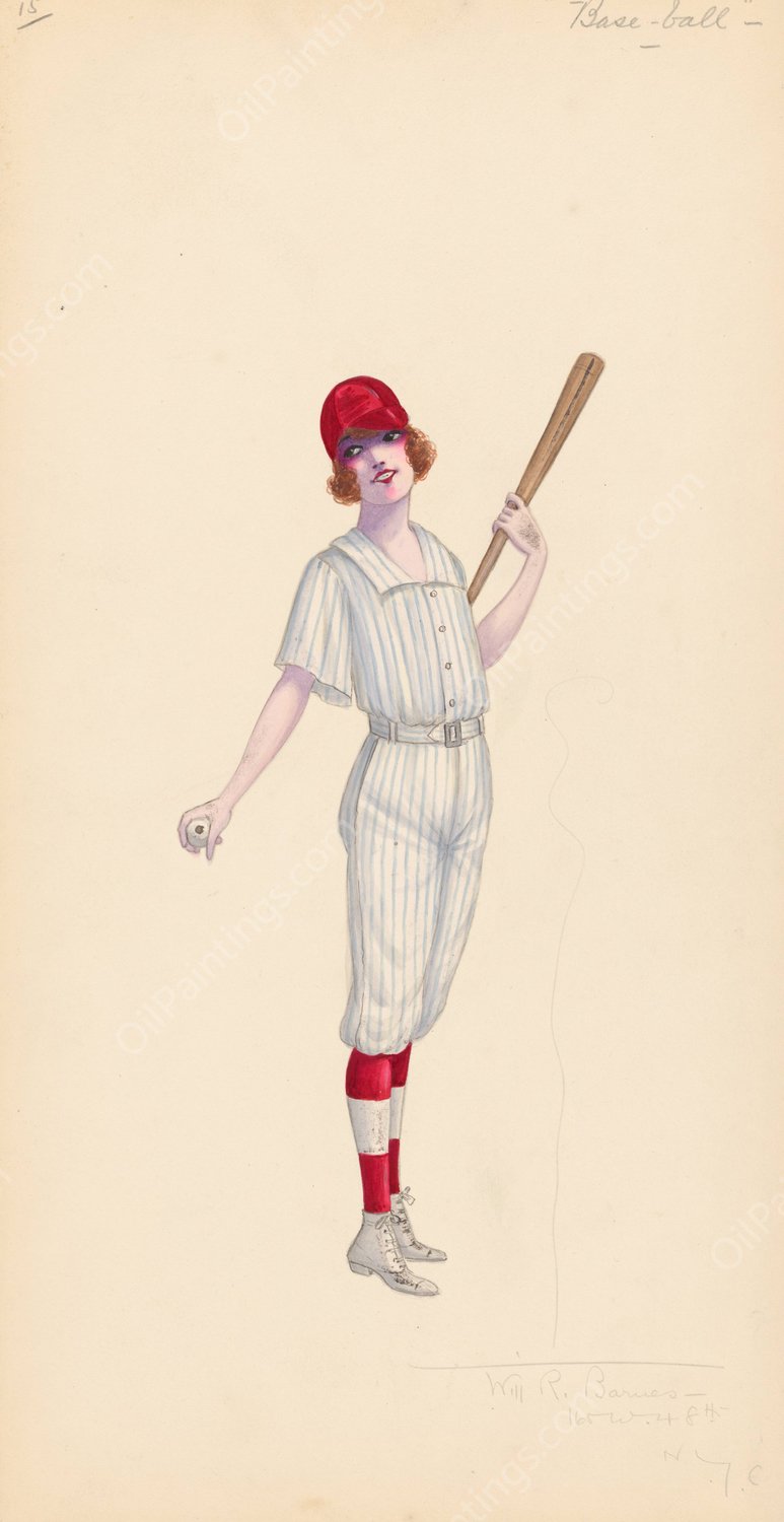 Baseball, 15  by Will R. Barnes - Hand-Painted Oil Painting Reproduction