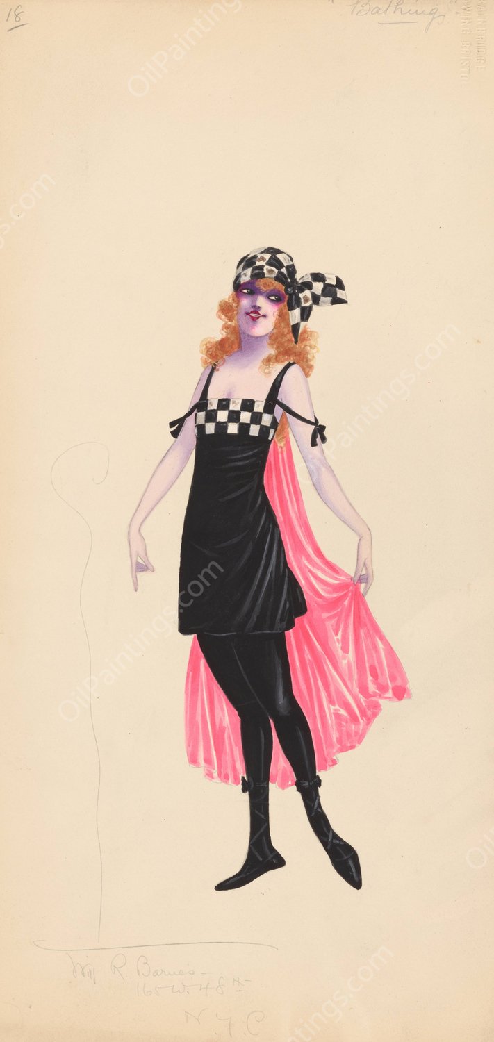 Bathing, 18  by Will R. Barnes - Hand-Painted Oil Painting Reproduction