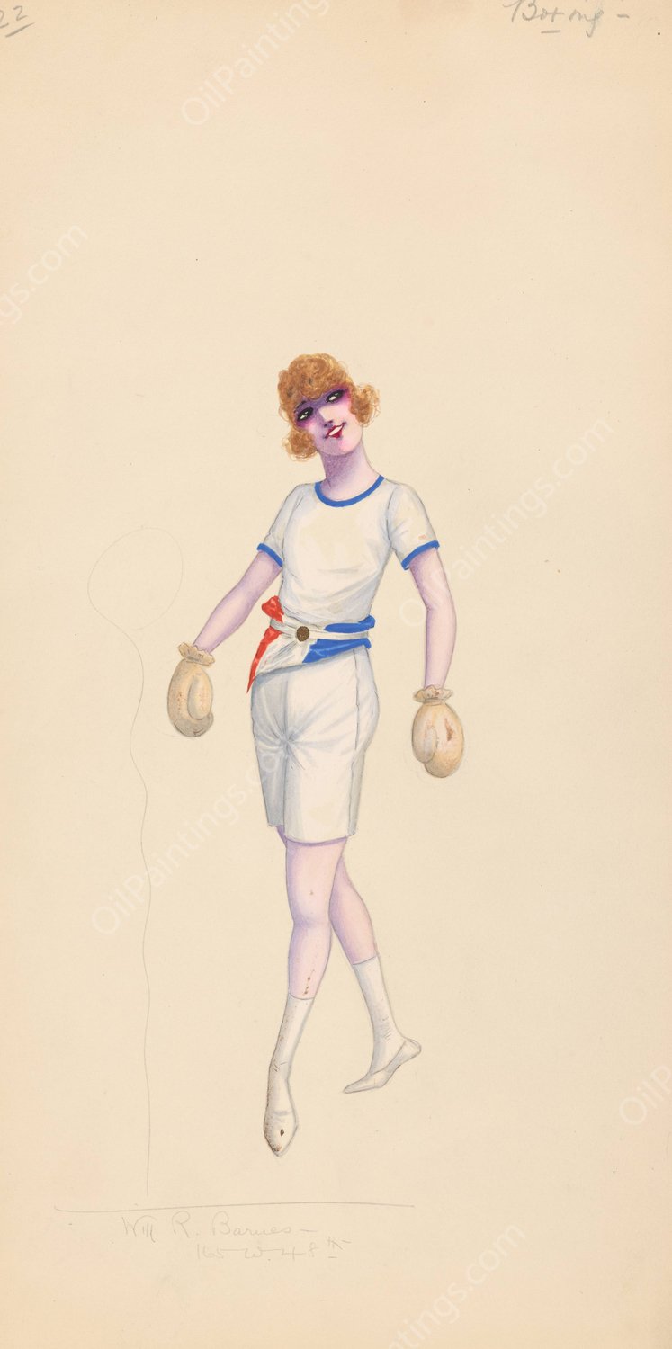 Boxing, 22  by Will R. Barnes - Hand-Painted Oil Painting Reproduction