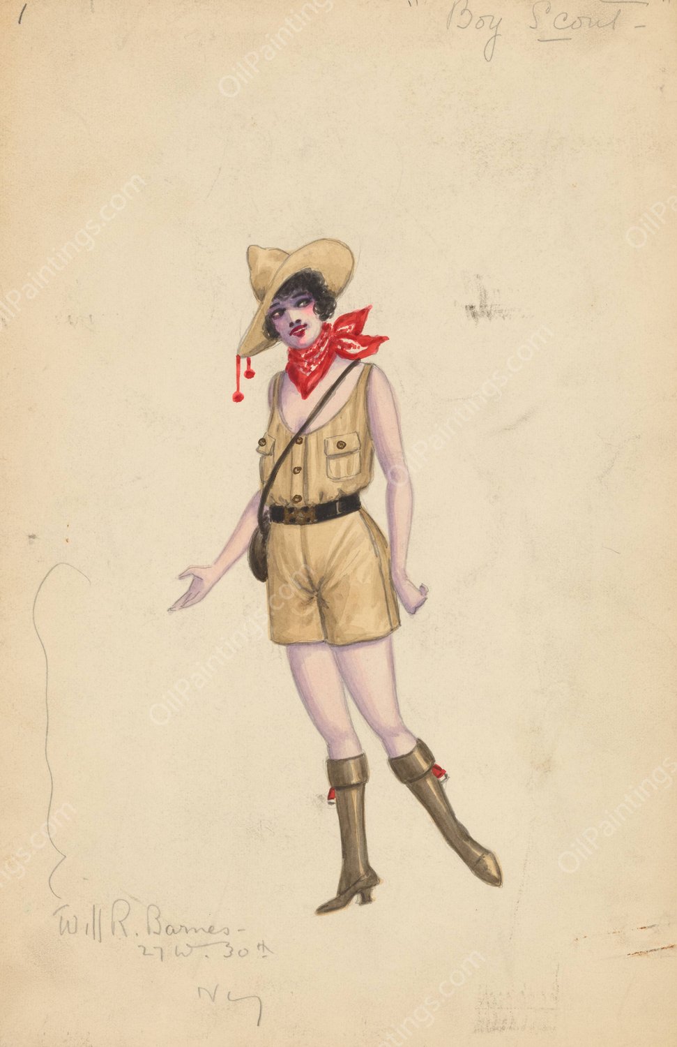 Boy Scout  by Will R. Barnes - Hand-Painted Oil Painting Reproduction