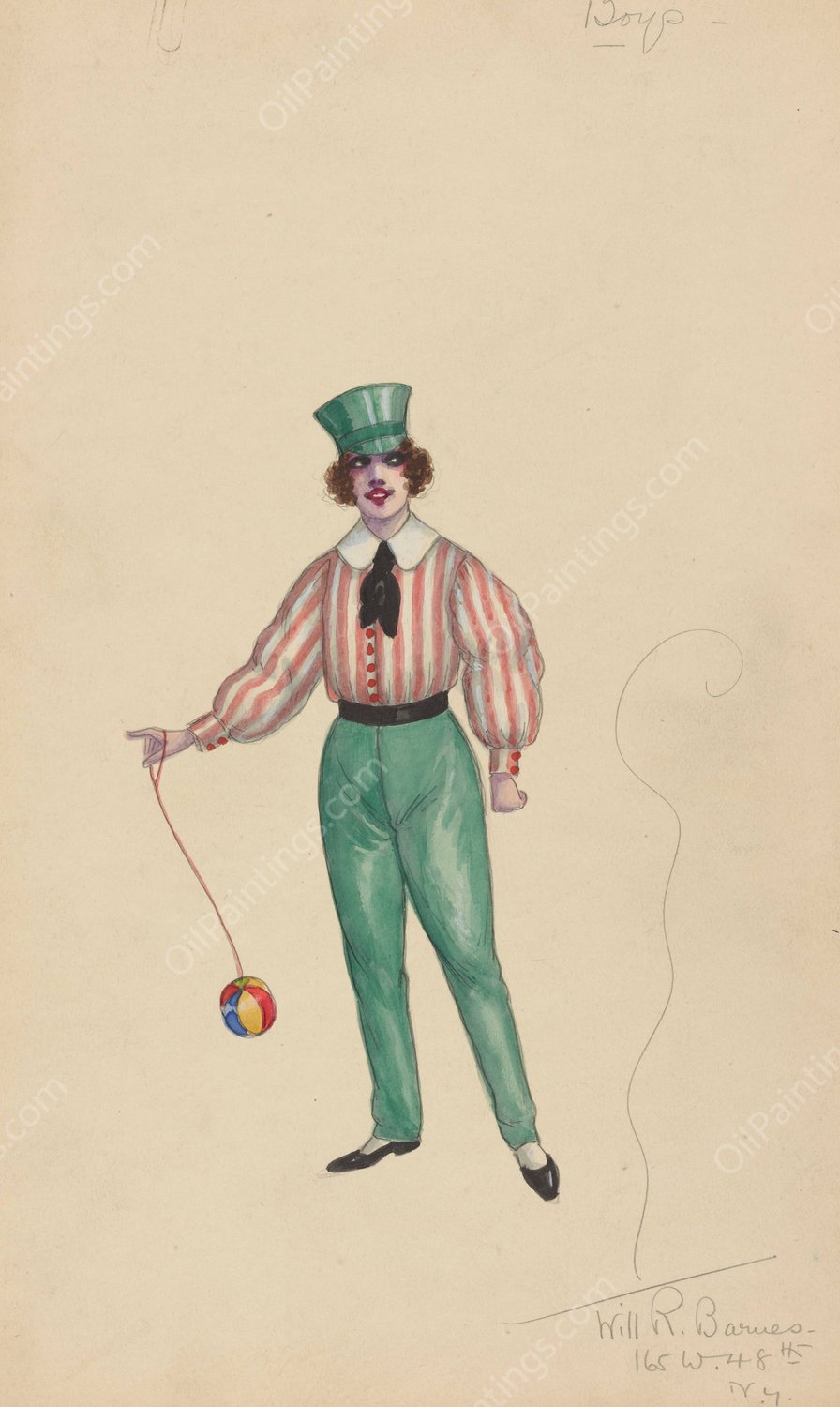 Boys  by Will R. Barnes - Hand-Painted Oil Painting Reproduction