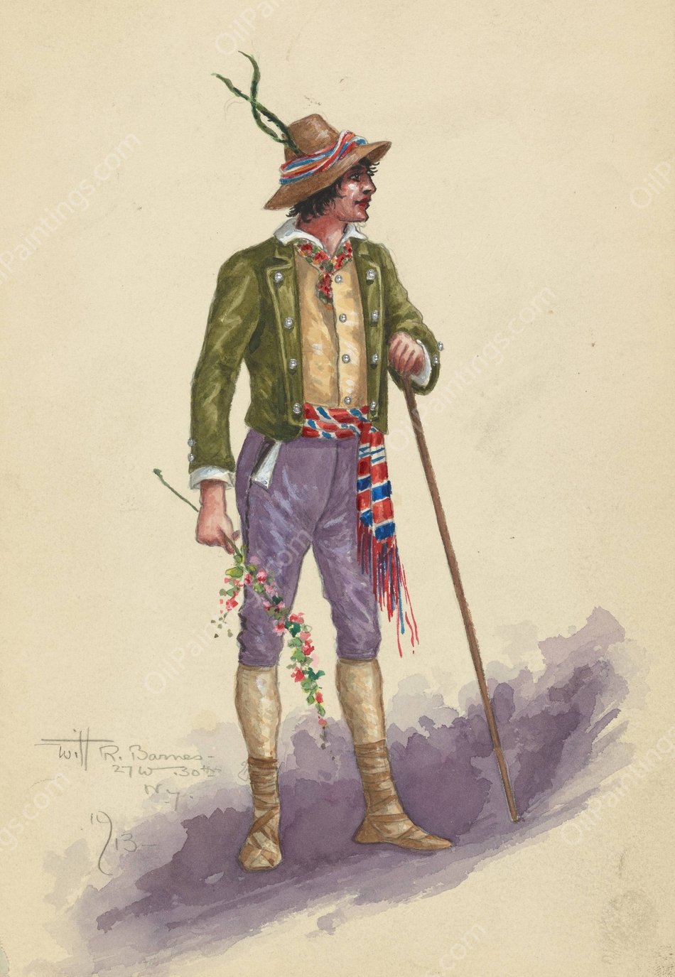 CC-Corsican Men-Act II  by Will R. Barnes - Hand-Painted Oil Painting Reproduction