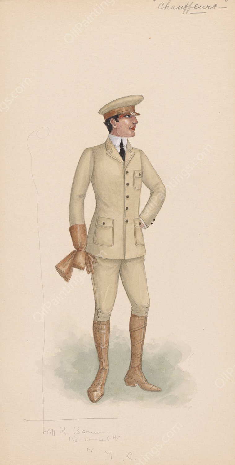 Chauffeurs  by Will R. Barnes - Hand-Painted Oil Painting Reproduction