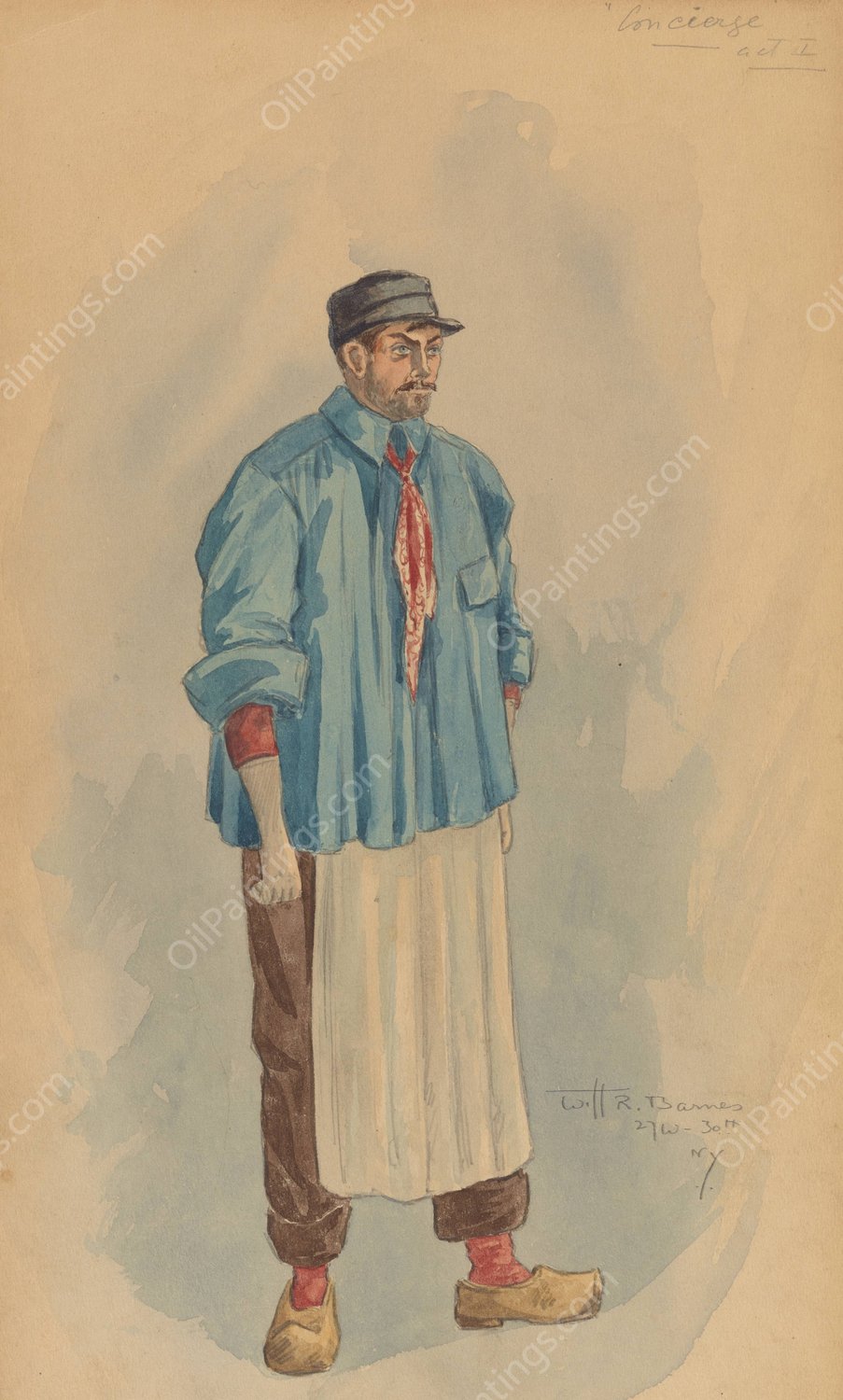 Concierge Act I  by Will R. Barnes - Hand-Painted Oil Painting Reproduction